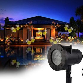 Christmas Snowflake Projection Lawn Light Outdoor Waterproof LED Stage Film Projection Light 12 Cards