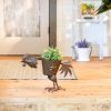 Accent Plus Metal Rooster Planter Sculpture