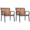 vidaXL Patio Chairs 2 pcs Steel and WPC Black and Brown