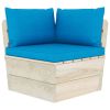 vidaXL Pallet Sofa Cushions 3 pcs Light Blue Fabric