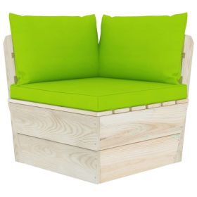 vidaXL Pallet Sofa Cushions 3 pcs Bright Green Fabric