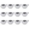 vidaXL Outdoor Solar Fence Lamps 12 pcs LED White