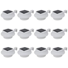 vidaXL Outdoor Solar Fence Lamps 12 pcs LED White