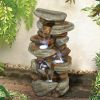 29.9inches Rock Water Fountain with LED Lights