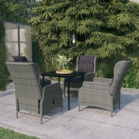 vidaXL 5 Piece Patio Dining Set Light Gray