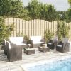 vidaXL 8 Piece Patio Lounge Set with Cushions Poly Rattan Black