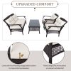 4 Piece Rattan Sofa Seating Group with Cushions, Outdoor Ratten sofa