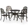 vidaXL 5 Piece Bistro Set Cast Aluminum Bronze