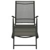 vidaXL 3 Piece Patio Lounge Set Textilene and Aluminum Black