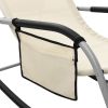 vidaXL Sun Lounger Textilene Cream and Gray