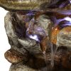 29.9inches Rock Water Fountain with LED Lights