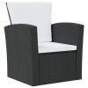 vidaXL 8 Piece Patio Lounge Set with Cushions Poly Rattan Black