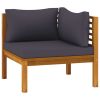 vidaXL 5 Piece Patio Lounge Set with Cushion Solid Acacia Wood