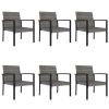 vidaXL 7 Piece Patio Dining Set Poly Rattan Gray