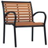 vidaXL Patio Chairs 2 pcs Steel and WPC Black and Brown