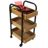 Oceanstar Portable Storage Cart with 3 Easy Removable Bamboo Trays