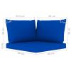 vidaXL Pallet Sofa Cushions 3 pcs Blue Fabric