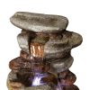 29.9inches Rock Water Fountain with LED Lights