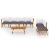 vidaXL 8 Piece Patio Lounge Set with Cushions Solid Acacia Wood