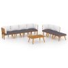 vidaXL 8 Piece Patio Lounge Set with Cushions Solid Acacia Wood