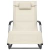 vidaXL Sun Lounger Textilene Cream and Gray