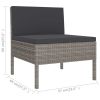 vidaXL 12 Piece Patio Lounge Set with Cushions Poly Rattan Gray