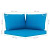 vidaXL Pallet Sofa Cushions 3 pcs Light Blue Fabric