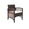 4 PCs Outdoor Patio Furniture Sofa Conversation Sets PE Rattan Wicker Sofa Chair Set Cushioned Seat with Glass Tabletop Coffee Table with Soft Cushion