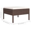 vidaXL 11 Piece Patio Lounge Set with Cushions Poly Rattan Brown