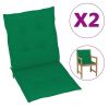 vidaXL Garden Chair Cushions 2 pcs Green 39.4"x19.7"x1.2"