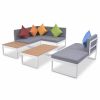 vidaXL Patio Corner Sofa Set 19 Pieces Aluminum WPC