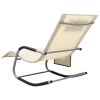 vidaXL Sun Lounger Textilene Cream and Gray