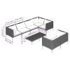 vidaXL 8 Piece Patio Lounge Set with Cushions Poly Rattan Dark Gray