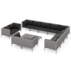 vidaXL 13 Piece Patio Lounge Set with Cushions Poly Rattan Dark Gray