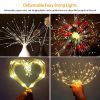 4Pcs 180Pcs Beads Firework Light Waterproof Battery Operated LED Copper Wire Fairy Lamps