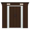 vidaXL Garden Storage Shed Brown 76.4"x47.6"x71.3" Steel