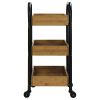 Oceanstar Portable Storage Cart with 3 Easy Removable Bamboo Trays