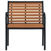 vidaXL Patio Chairs 2 pcs Steel and WPC Black and Brown