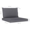 vidaXL Pallet Sofa Cushions 2 pcs Anthracite Fabric