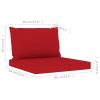 vidaXL Pallet Sofa Cushions 2 pcs Red Fabric