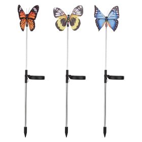 3 Pcs Butterfly Garden Solar Lights Decorative Landscape Lighting Outdoor Waterproof Butterfly Solar Powered Lights For Path Lawn Patio