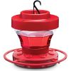 Hummingbird Feeder 16 oz - Plastic Hummingbird Feeders for Outdoors with Built-in Ant Guard - Circular Perch with 8 Feeding Ports/Wide Mouth for Easy