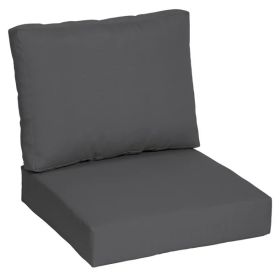 45" x 24" Rectangle Outdoor 2-Piece Deep Seat Cushion (Color: Grey)