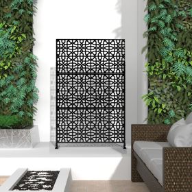 6.5 ft. H x 4 ft. W Laser Cut Metal Privacy Screen, 24"*48"*3 panels (Color: Black, Material: Galvanized steel)