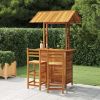 vidaXL 3 Piece Patio Bar Set Solid Wood Acacia